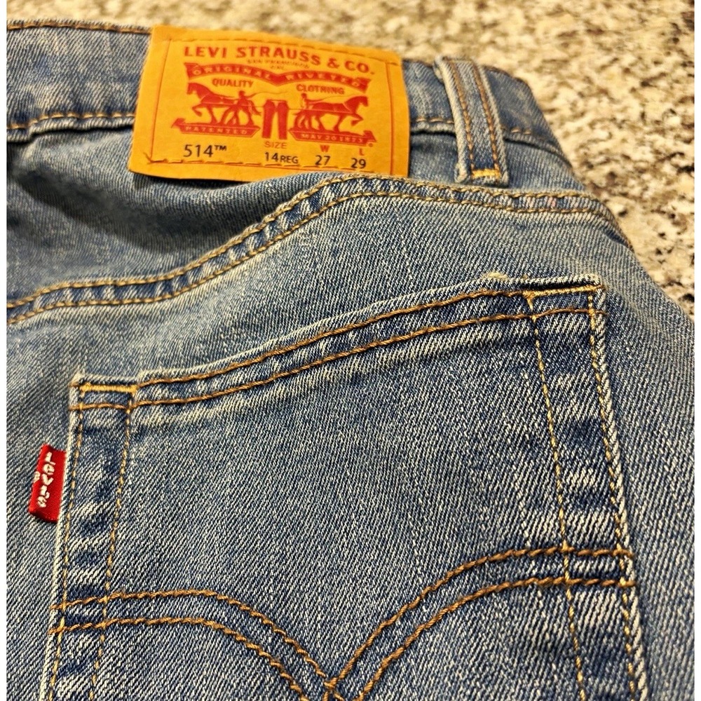Levi's 514 Jeans Size 14 27x30 Regular Light Wash Performance